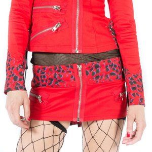 Lip Service punk rock leopard micro mini skirt L
